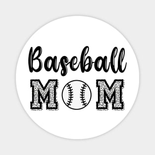 Baseball Mom black and white animal print Magnet